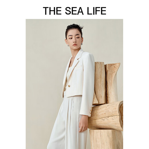 THE SEA LIFE欧海一生 西装外套2024春季新款短外套XC15253 白桦色 M