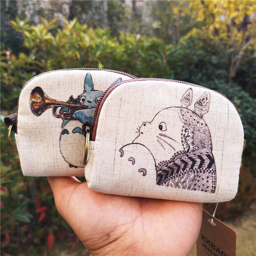 
Shuguoer (SHU GUO ER) Korean version of cotton and linen creative coin wallet zipper cartoon coin bag key card bag male and female student mini cloth bag cute cat