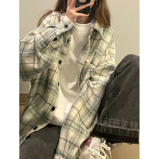 QGF Xiaoxiang style sub-shirt for women spring and autumn new Hong Kong style chic inner loose design shirt jacket picture color high quality M recommended 90-100Jin Jin equals 0.5 kg