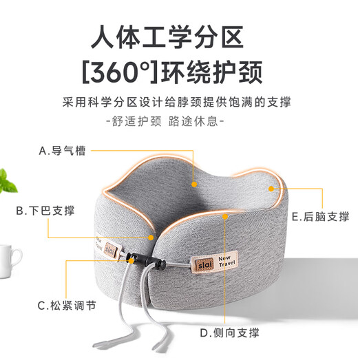 Slaiyi u-shaped pillow neck pillow portable travel neck memory foam car inflatable U-shaped airplane nap u-shaped headrest