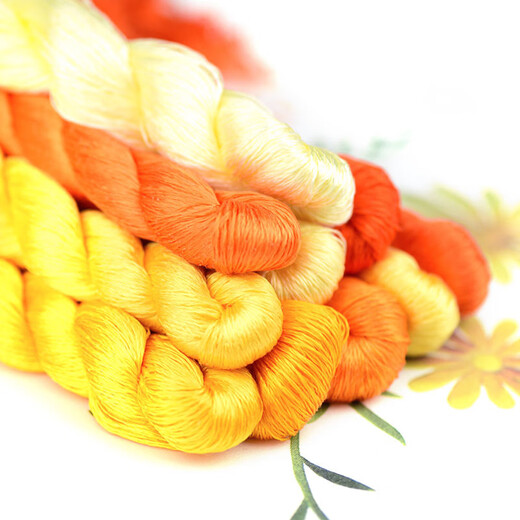 Other embroidery craftsmen No. 08 Su embroidery thread commonly used embroidery thread entangled mulberry silk thread silk hand embroidery embroidery thread yellow embroidery thread 10 colors each 1 small