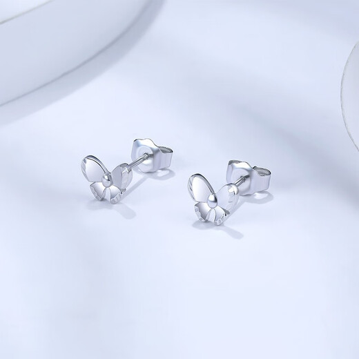 ZLF (ZLF) PT950 platinum earrings for women, simple and versatile Mandie earrings 1.84g