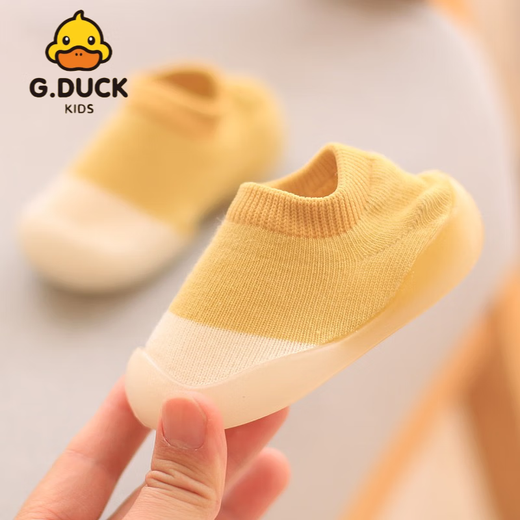 G.DUCKKIDS小黄鸭宝宝婴儿袜子鞋儿童袜套防滑厚底学步室内春夏婴儿学步鞋 粉色恐龙 18/19码建议脚长11厘米