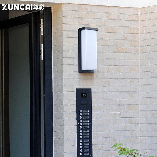 Zuncai entrance door wall lamp, outdoor waterproof villa door front lamp, courtyard exterior wall lamp, outdoor balcony terrace lamp, modern mains type/A type garden wall lamp, large 36W warm light