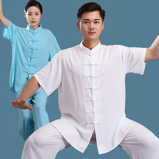 Mi Lanwu Tai Chi Anzug für Frauen, die Kleidung für Männer im Frühjahr Chinesischer Stil tai Chi Anzug für mittlere und ältere Kurzärärer-Kampfkünste mit schwarzen Baumwollseide Long Mach M (120-140jin [Jin gleich 0,5 kg]))