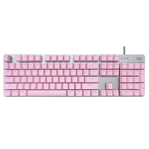
Logitech K845 wired mechanical keyboard Full size color office game backlit keyboard Blue Aoki keyboard Chicken LOL comfortable keyboard Logitech K845 blue shaft cherry blossom powder - table mat