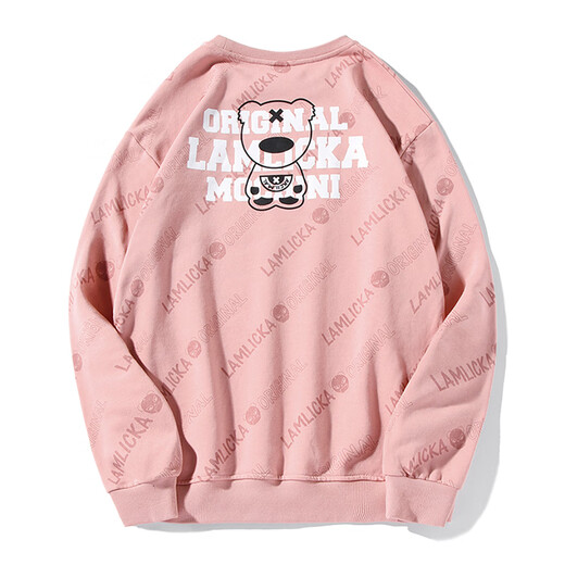 
VENSUP sweatshirt men and women fashion brand autumn and winter panda printed sweatshirt gold round neck long sleeve pullover top couple sweatshirt coat W12044 pink (mostly half size) 5XL code (recommended 200-230 Jin [Jin equals 0.5 kg])