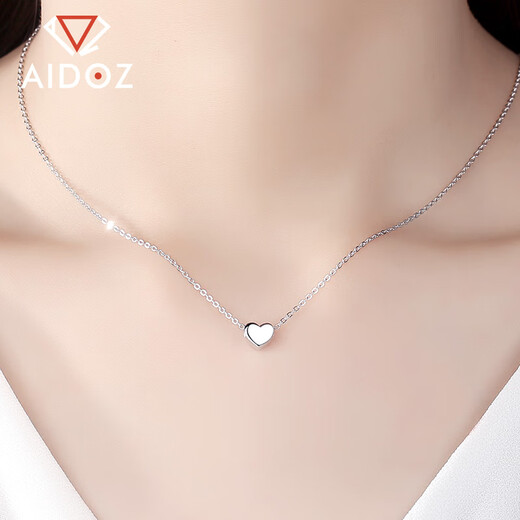 Aido Diamond Platinum Love Pendant for Women pt950 Platinum Fashion Pendant for Wife Single Pendant 0.8-1.0g + Delivery Silver Chain