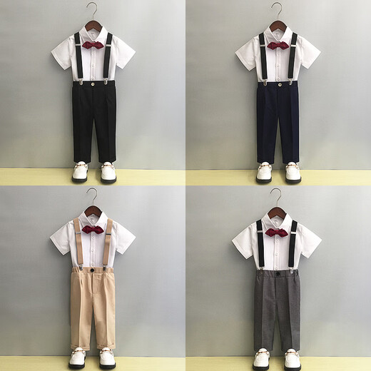 Goku Boys Dress Host Красивый детский костюм цветочный комбинезон британские мальчики костюм для фортепиано синие брюки + рубашка + галстук -бабочка 130