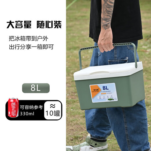 Opelson Green 8L Insulation Box Breast Milk Fresh Box Small Off-Road Vehicle Refrigerator Outdoor Small Refrigerator Food Insulation Box