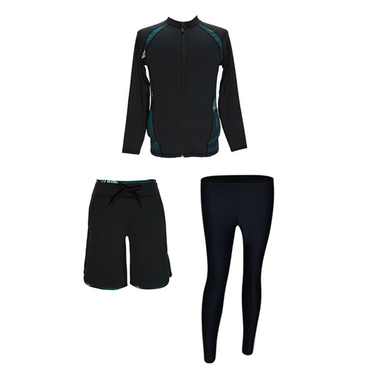 KEBO wetsuit conservative swimsuit Korean style new men's and women's zipper long-sleeved swimming quick-drying couple jellyfish suit snorkeling suit men's XL