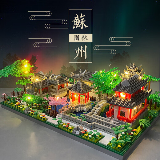 Zhiai Falcon Building Blocks Chinesischer Stil Bauergebäude Erwachsener Mikrokorn-Baugruppen Building Block Spielzeug Ornamente Modell Potala Palace 3884 Partikel + Licht + Werkzeuge