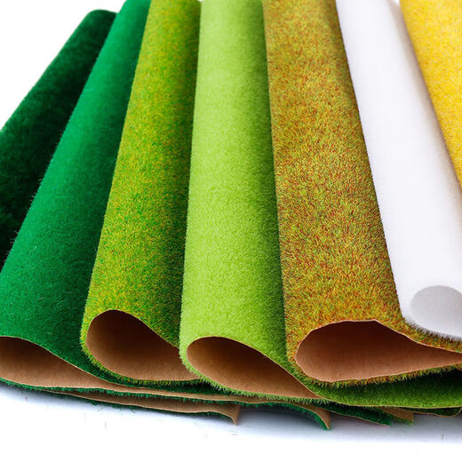 Runhuanian sand table model turf building model material diy handmade sand table lawn outdoor grass powder turf paper dark green 50*50cm1 sheet