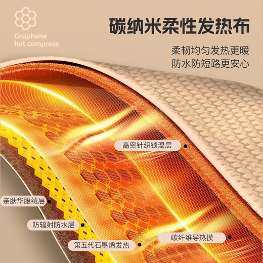 BREON Graphene Electric Heating Blanket Heating Warming Shawl USB Washable Cover Leg Shawl Outdoor Home Office Birthday Gift for Girlfriend Cedar Apricot
