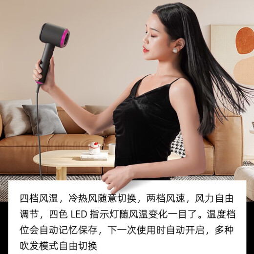 Omuni high-speed hair dryer household high-power protective hair dryer negative ion student pregnant women and children's barber shop special quick-drying low-noise hair dryer does not hurt hair elegant gray (home version)