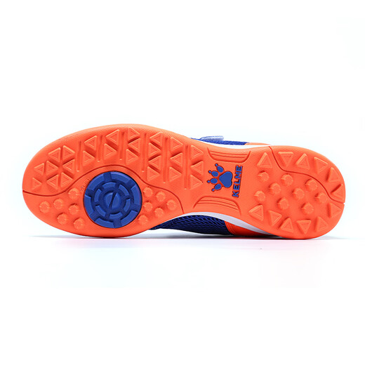 卡尔美（KELME）足球鞋魔术贴青少年免系带碎钉TF透气学生球鞋 宝蓝 32 