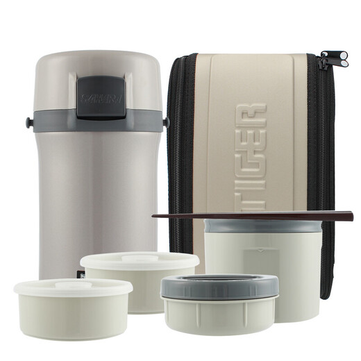 TIGER insulated lunch box multi-layer adult large-capacity lunch box children's student stainless steel portable insulated lunch box 4-layer lunch box LWU-F200 4-layer 1.48L