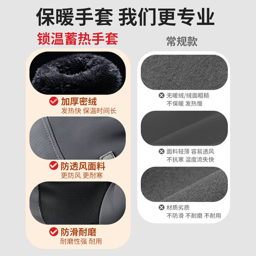 Pull back warm gloves men's autumn and winter velvet thickened gloves women's outdoor anti-cold wind electric motorcycle touch screen gloves