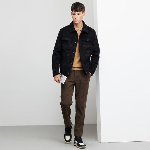 Bailando con la chaqueta de trabajo a prueba de viento de otoño e invernal y lobo de lobo para hombres 001 Negro 185