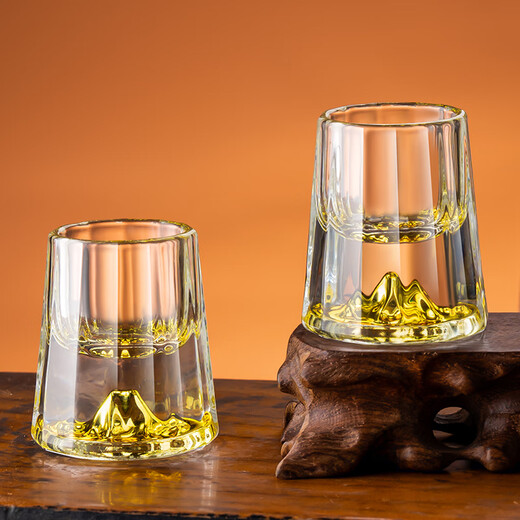 Flower Language Four Seasons Light Luxury White Wine Cup Wine Divider Household Set High-end Wine Set Commercial One-cup Small Bullet Cup Glass with Scale Diamond Face Jiangshan Cup 2 pieces + Wine Divider 100ml 1 piece