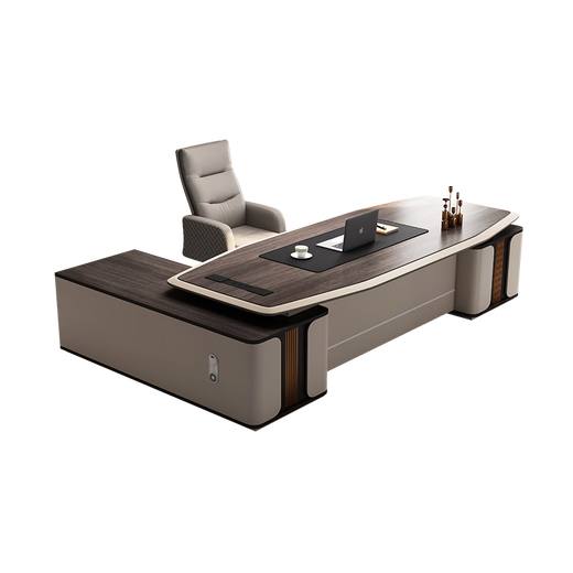 OUDITU Guoben boss desk office desk and chair combination simple modern president desk supervisor desk manager desk and chairs executive desk Dark Liying 2.6m boss table + chair + 2.8m file cabinet