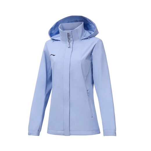 李宁运动风衣23秋季男女情侣团购连帽外套休闲运动服AFDT753/748 女款 雪青紫AFDT748-4 S