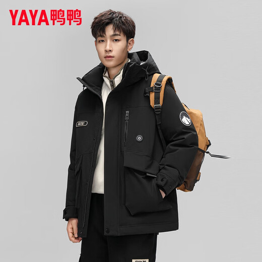YAYA (YAYA) Wang Yibo's same style down jacket for men and women, warm hooded couple workwear, short assault jacket for men