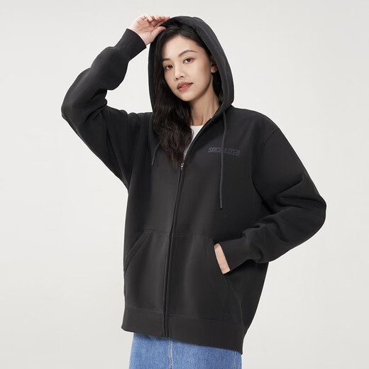 Jingjing Tokyo Made Velvet Cardigan Sweater Men's Spring and Autumn Loose Couple Versatile Jacket Men's Long Sleeve Dark Rock Gray XXL