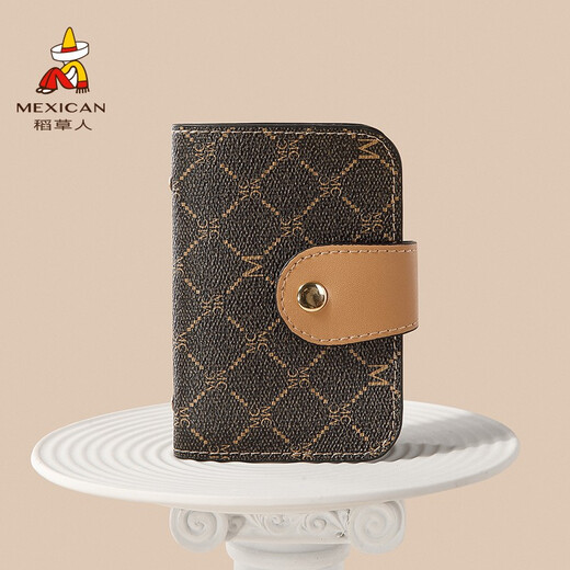 Sac à cartes Scarecrow pour femmes Nouvelles cartes de 20 cartes Sac de certificat multifonctionnel Sac de changement rétro imprimé Small Driving Deep Brown-B M, E Modèle