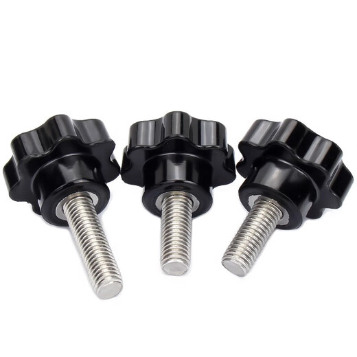 Jinchao 304 stainless steel plum blossom handle screw star handle hand screw bolt seven-star knob head M4M6M8M10 M3*6 (5 pieces)