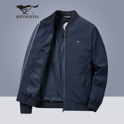 Septwolves Jacket Men's Autumn Jacket Men's Business Casual Cadre Top Baseball Collar Jacket Young and Middle-aged Men's Clothing
