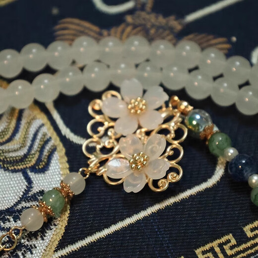 Yunshun New Chinese Style Yingluo Long Back Cloud Necklace Ancient Style Hanfu Horse Face Skirt Accessories Ming Tassel Pendant Pendant Yu Lou Ge + Back Cloud