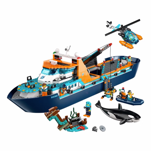 Compatible Building Blocks Series City Giant Giant Giant Lego Adventure Ocean Gran Barco Conjunto Bloque de construcción Regalos de juguete Equipo de rescate de incendios 11304 1000 partículas Shunfeng