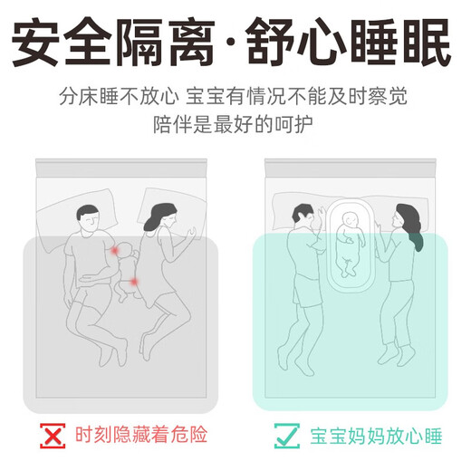 亲育婴儿床中床新生儿防吐奶宝宝哄睡神器可移动便携式婴儿防压仿生床 金装版（尊享礼包+妈咪包） 【蒂芙尼蓝】