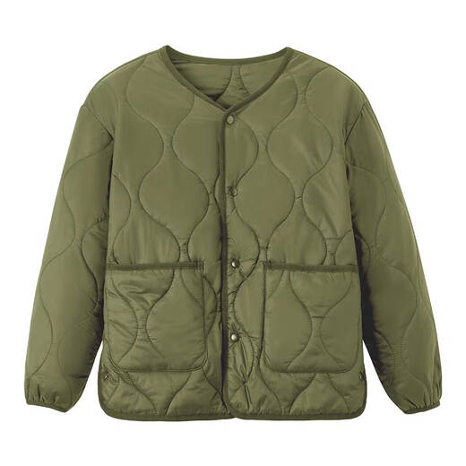 Children's clothing made in Tokyo, boys' cotton-padded clothes, children's heat-storage warm cotton-padded jackets, fashionable autumn and winter boys' jackets, olive green 160