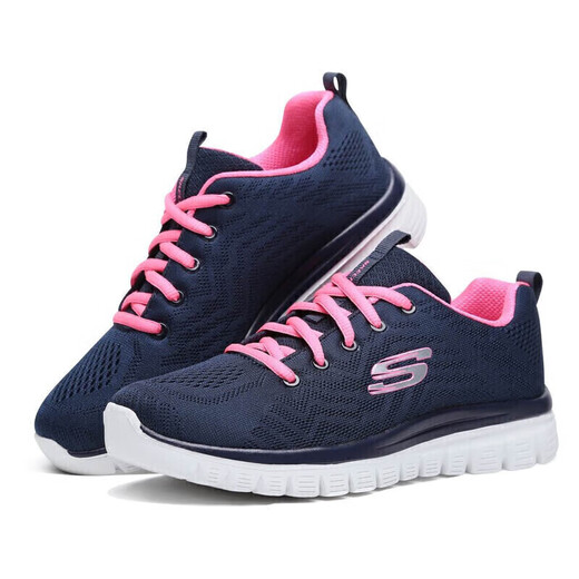 Skechers men's and women's shoes running shoes travel shoes breathable sports mom comfortable walking shoes 12615