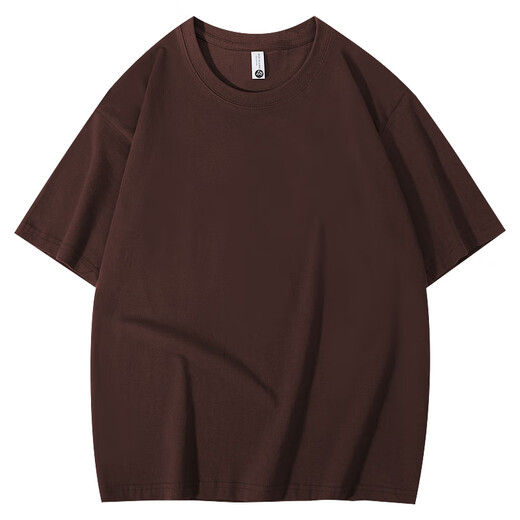 YOOOURTHING经典款宽松落肩纯色230克纯棉短袖T恤男港风潮牌大码打底衫上衣男 白色 XL 建议（130-145斤）