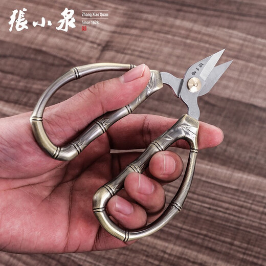 张小泉剪刀指甲刀剪脚指甲专用小剪子家用老人厚甲硬甲指甲剪尖头趾甲剪 青古铜色小剪刀