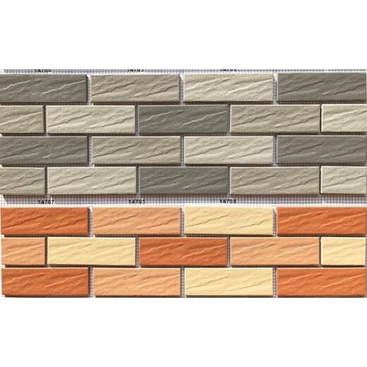 Shi Yunling Exterior wall tiles Ceramic wall tiles All-body bricks Three-color bricks Paper-leaf bricks Villa outdoor tiles 45145 Rural home use 1470 14701 45*145