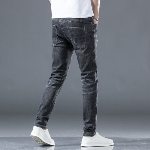 Keidenlion (Keidenlion) [188 paires] Jeans masculin 2023 Spring New Men's Business Fashion Fashion Slim Elastic Tableau 719 Gray 28