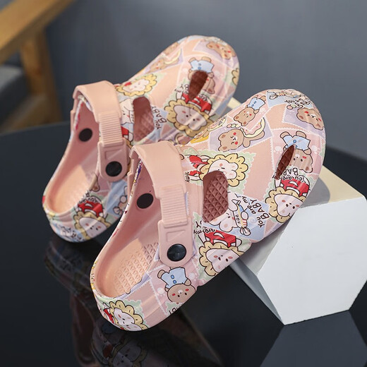 G.DUCKKIDS little yellow duck boy slippers 2025 new summer children's indoor anti-slip hole shoes medium big boy two-wear sand puppy cream yellow 33