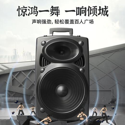 Xinke Z12 Square Dance Audio High Power Subwoofer Mobile Outdoor Karaoke Bluetooth Trolley Microphone Speaker Amplifier Wireless Microphone Stall Speaker 12-inch Dual Microphone