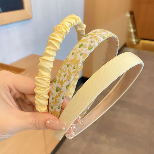 ZHIO headband women's mixed and matched small fresh pressed hair hoop sponge Korean pearl headband hairpin hair bundle princess headdress summer 5# small fresh three-piece set