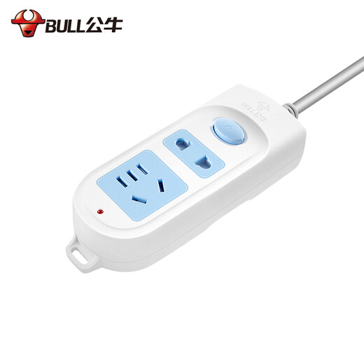 Bull (BULL) Bull (bull) socket/with child protection door New national standard socket/power socket 2-position master control 1.8 meters GN-612