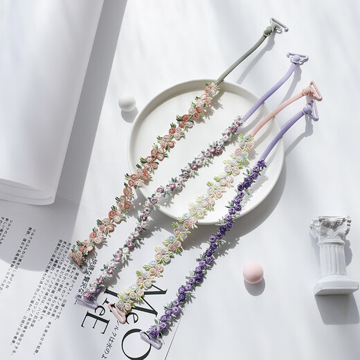 Super fairy underwear with lace shoulder strap accessories thin invisible seamless one-line collar bra straps dark purple small floral shoulder straps