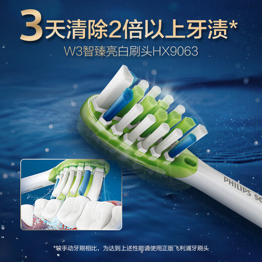 飞利浦电动牙刷替换刷头HX9073C3G3W3适HX9924HX9954HX9903 HX9073白色