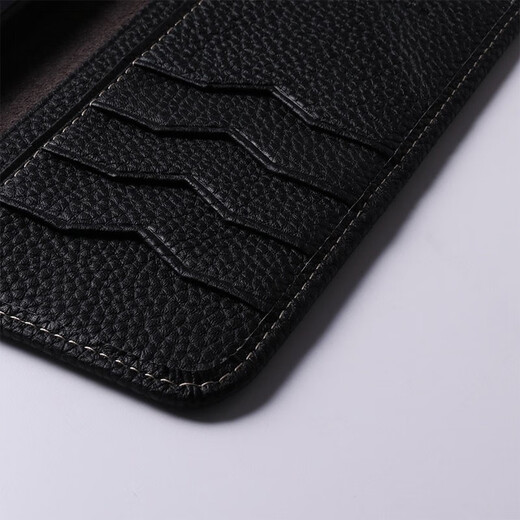 HANATORA iPhone17/16/15Promax mobile phone case genuine leather flip cover Apple 14Pro mobile phone case light luxury leather case high-end business men and women high-end all-inclusive anti-fall Air black丨first-layer cowhide iPhone 17 ProMax
