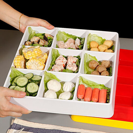 Danube mengmemide à quatre grilles plateau à six grilles imitation porcelaine neuf grille assiette commerciale en plastique commercial bullette de snack bilack blifère b à neuf blanc + petite assiette