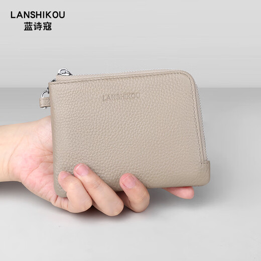 LAN Shiko 2025 NOUVEAU portefeuille portefeuille authentique en cuir en cuir authentique Mini Mini Sac Coin Sac Carte Keet portefeuille portefeuille Men Sac Coin Grey