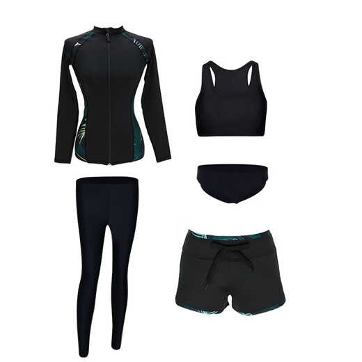 KEBO wetsuit conservative swimsuit Korean style new men's and women's zipper long-sleeved swimming quick-drying couple jellyfish suit snorkeling suit men's XL